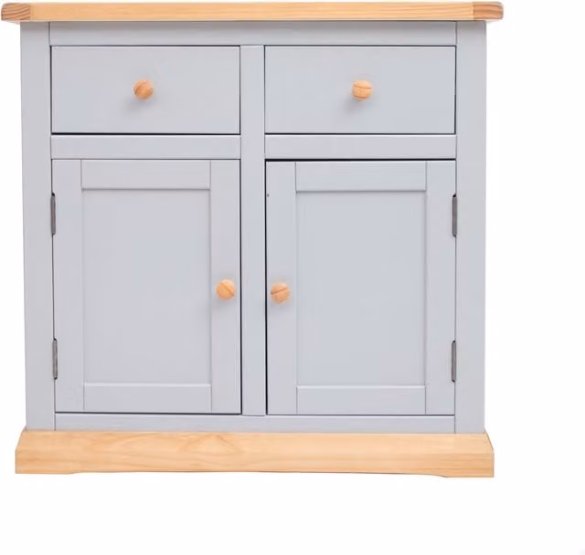 Cabinet Bits Bomporto Grey 2 Door and 2 Drawer Sideboard in MDF and Pine