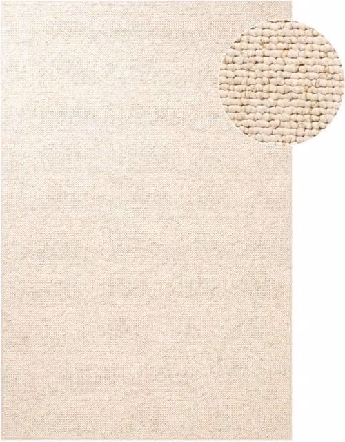 Wolly Hand Tufted Wool Rug in Cream, W: 90.0 cm, D: 60.0 cm