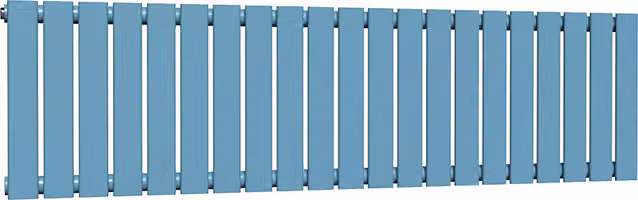Lux Heat Flat Horizontal Single Coloured Steel Radiator in Blue, W: 600 mm, H: 1470 mm