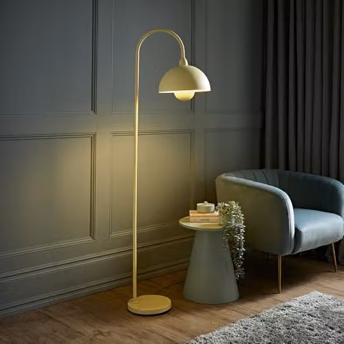 ValueLights Tilly Metal Dome Floor Lamp in Yellow – 2