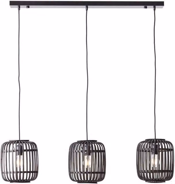 Netlighting Mathias Bar Pendant Ceiling Lamp in Dark Bamboo and Matt Black – 1