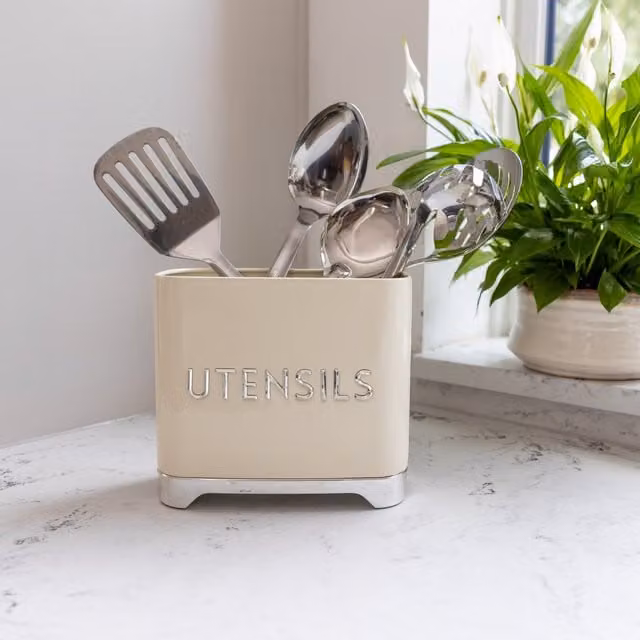 KitchenCraft Lovello Ceramic Utensil Store, Beige, W: 20 cm, D: 10 cm, H: 16 cm