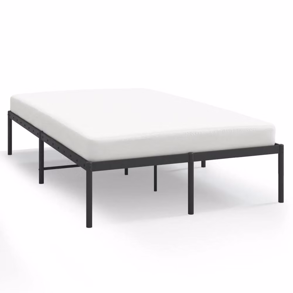 Berkfield Home Metal Small Double Bed Frame in Black, W/D/H: 120 x 190 cm – 2