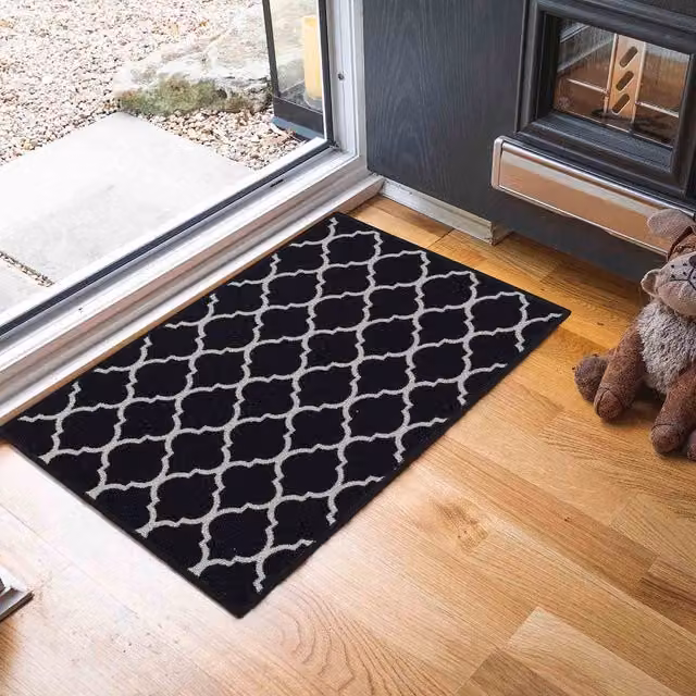 Desire Rugs Non-Slip Graphic Doormat in Black, W: 50 cm, D: 80 cm – 1