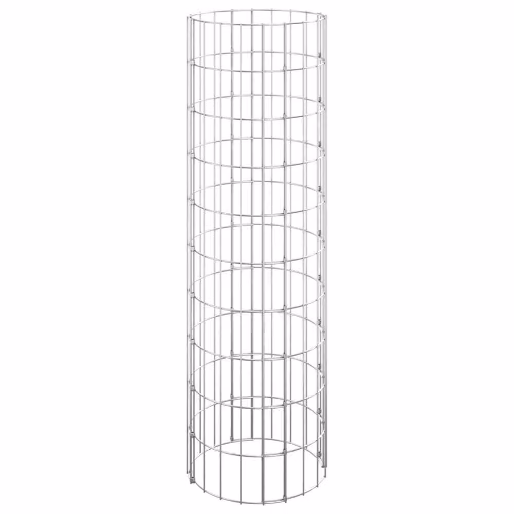 Berkfield Home Circular Gabion Column in Silver Galvanised Steel, W/D/H: 30 x 30 x 100 cm – 2
