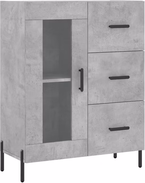 Berkfield Home Sideboard in Concrete Grey, W/D/H: 69.5 x 34 x 90 cm – 1