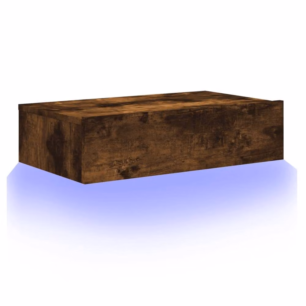Berkfield Home Modern TV Cabinet with LED Lights in Smoked Oak Brown, W: 60 cm, D: 35 cm, H: 15.5 cm – 6