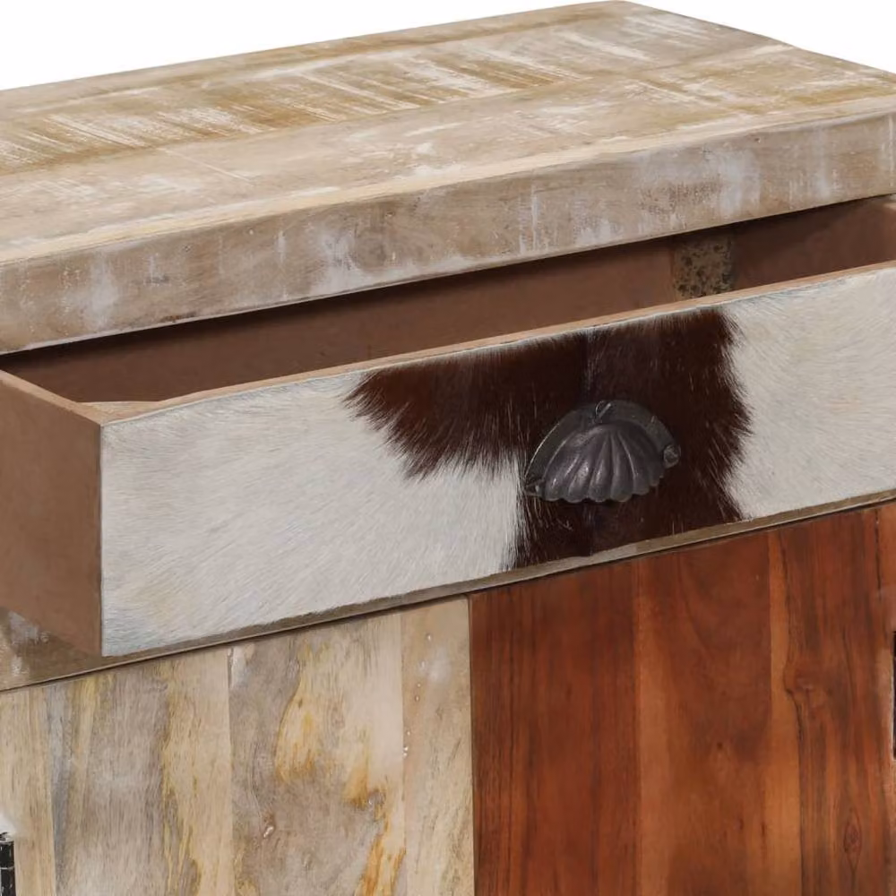 Berkfield Home Solid Mango Wood Sideboard in Brown, W/D/H: 60 x 30 x 75 cm – 2