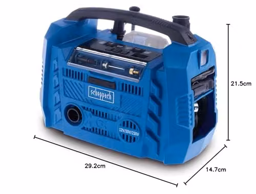 Scheppach Airforce 6 Portable Cordless Air Compressor, 20V Hybrid, 10.3 Bar, Blue – 5