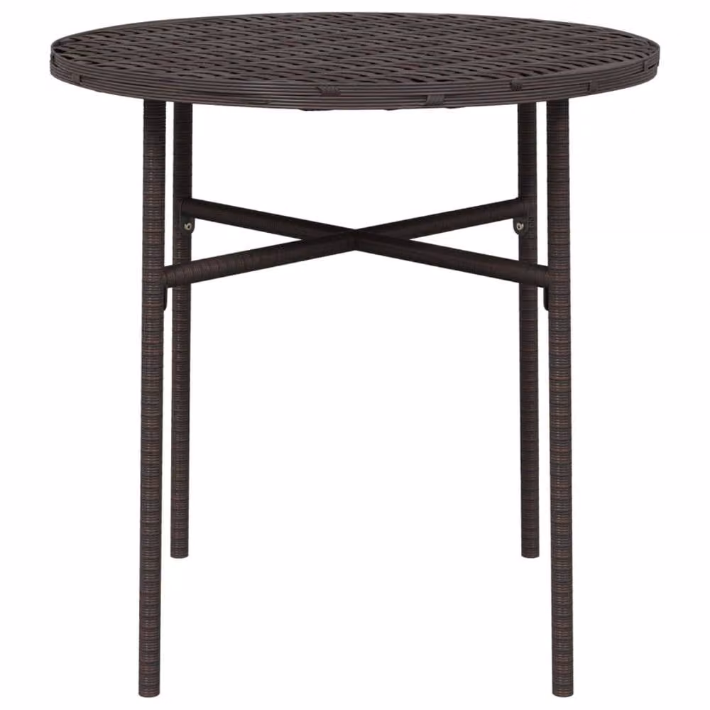 Berkfield Home Brown Poly Rattan Tea Table, W/D/H: 45 x 45 x 45 cm – 3
