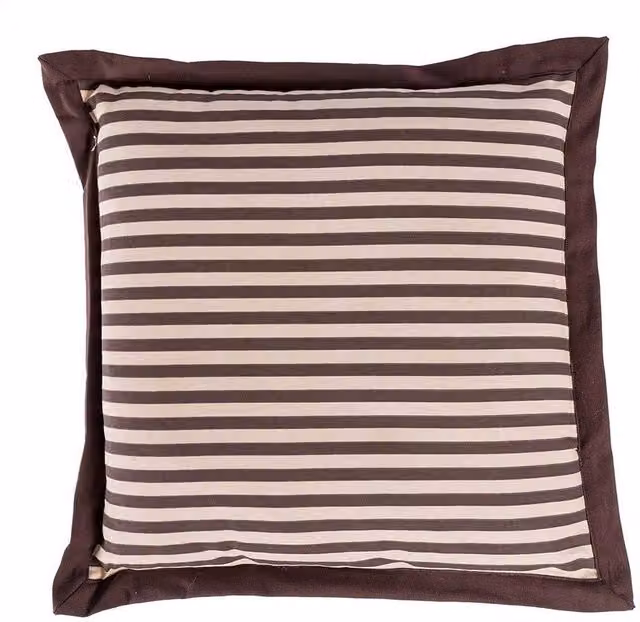 Homescapes Brown and White Striped Square Cotton Seat Pad, W/D/H: 40 x 40 x 40 cm – 3
