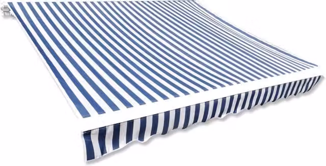 Berkfield Home Blue and White Polyester Awning Sunshade Canvas W: 6 m, D: 3 m – 1