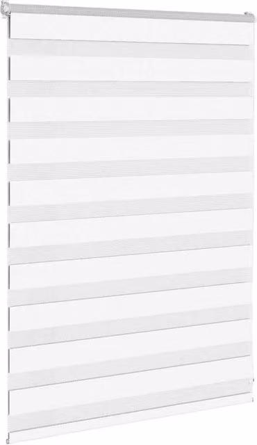 Berkfield Home Elegant Zebra Blind in White Polyester, W: 95 cm, H: 100 cm