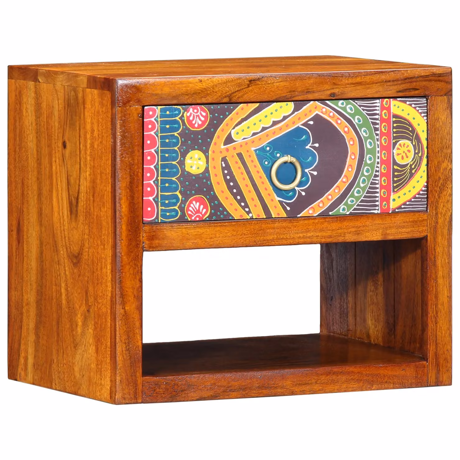 Berkfield Home Set of 2 Acacia and Mango Wood Bedside Cabinets in Brown, W/D/H: 40 x 35 x 35 cm – 3