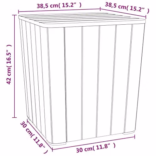 vidaXL Garden Table with Removable Lid in Brown Polypropylene – 3