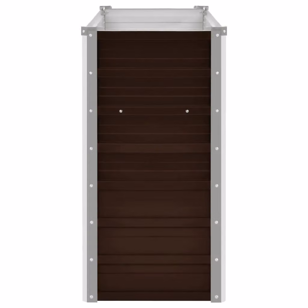 Berkfield Home Garden Brown Galvanised Steel Raised Bed W: 160 cm, D: 40 cm, H: 77 cm – 3