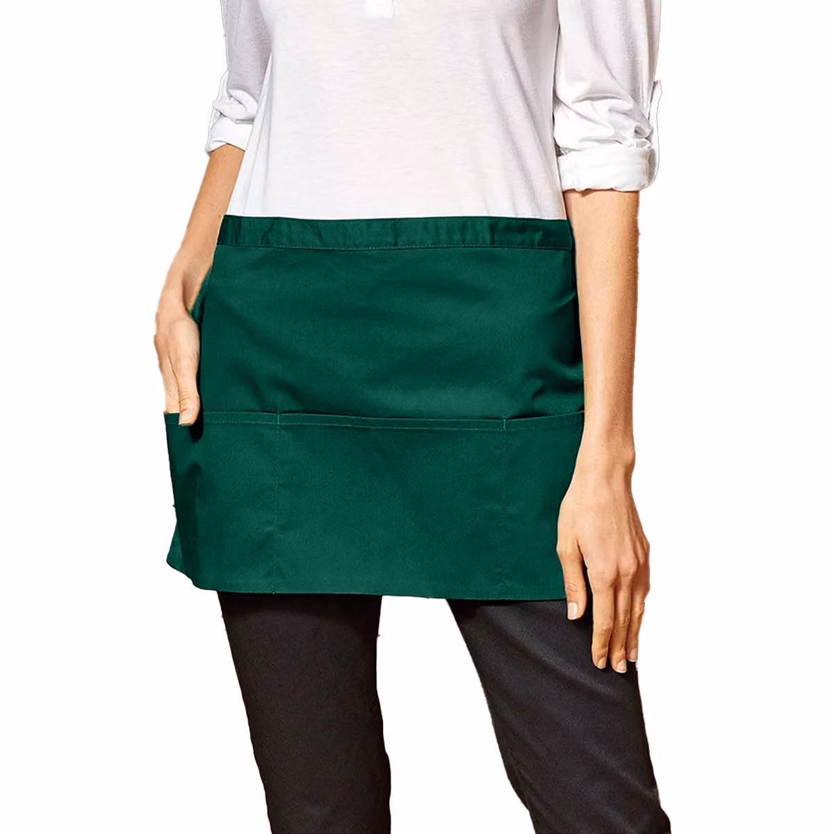 Premier Colours 3 Pocket Short Cotton Apron in Green for Adults – 2