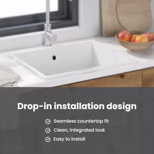 vidaXL White Granite Composite Kitchen Sink W/D/H: 54 x 44 x 20 cm – 3