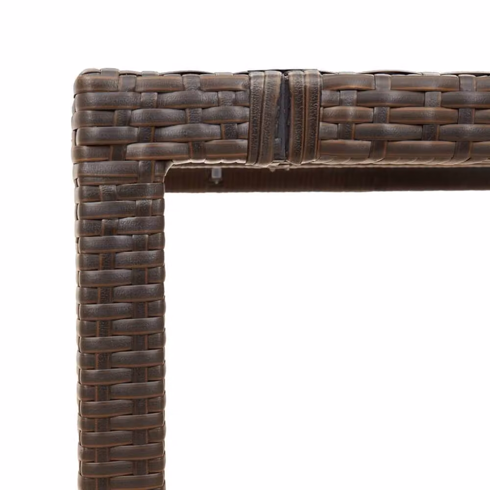 Berkfield Home Brown Poly Rattan Extendable Garden Table with Glass Top W/D/H: 190 x 90 x 75 cm – 5