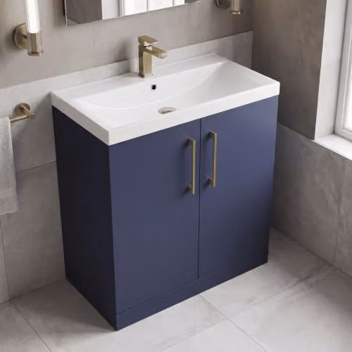 Balterley Midnight Blue 2-Door Freestanding Bathroom Vanity Unit with Basin, W/D/H: 81 x 39 x 84 cm – 4