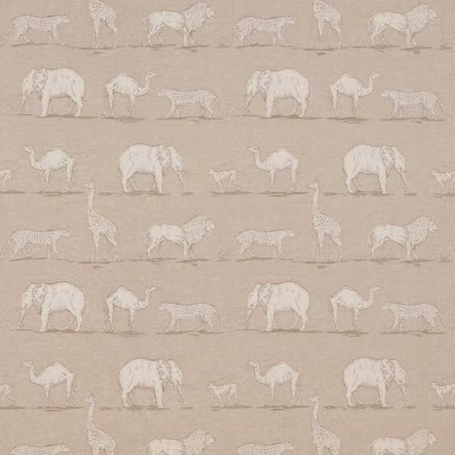 iLiv Prairie Animals Fabric Linen in Anthracite and Beige