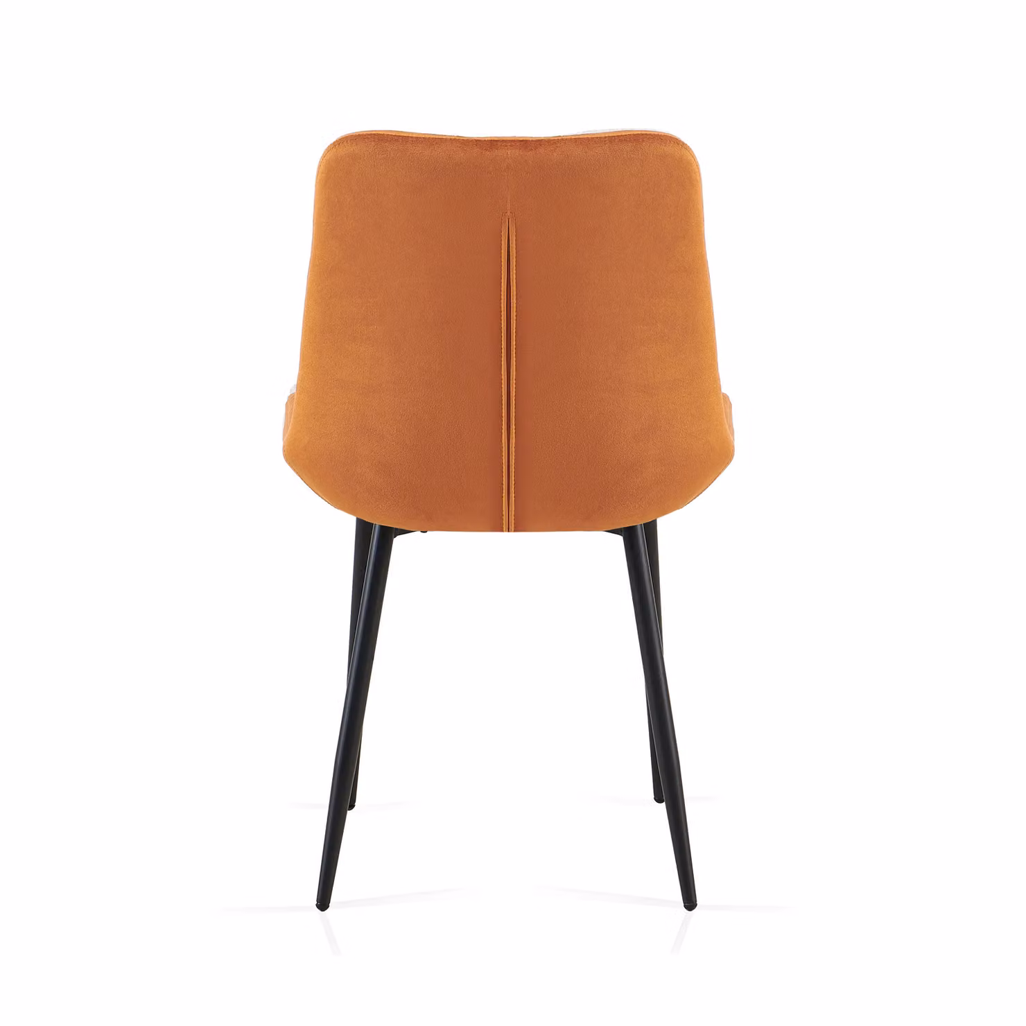 SONARA Modern Set of 2 Orange Velvet Dining Chairs with Ergonomic Upholstered Seats and Metal Legs – 6