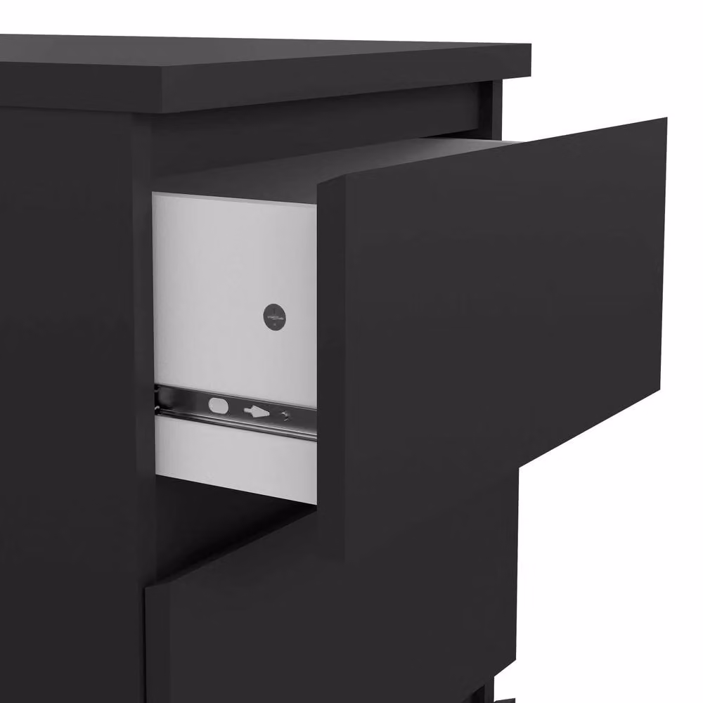 Wyld Haus Budapest 3 Drawer Bedside Table in Matt Black – 3