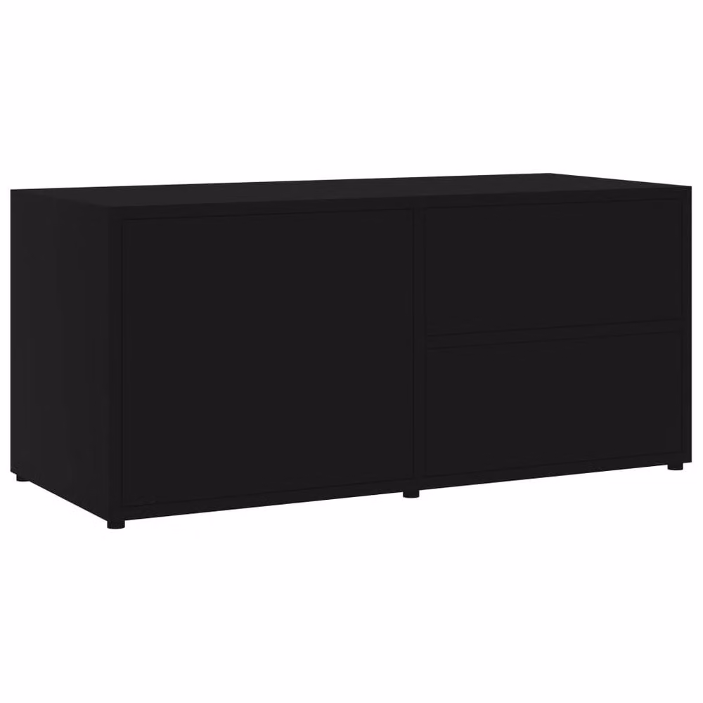 Berkfield Home Modern Black Matt TV Cabinet in Engineered Wood W/D/H: 80 x 34 x 36 cm – 2