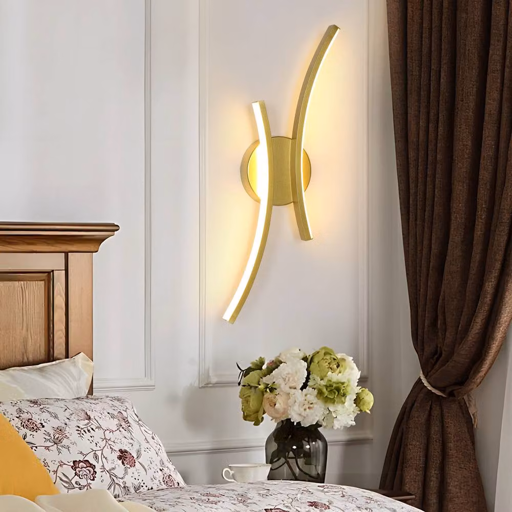 Pheashine Gold Curved LED Wall Sconce 20W 3000K Warm White Aluminium Wall Light – 2