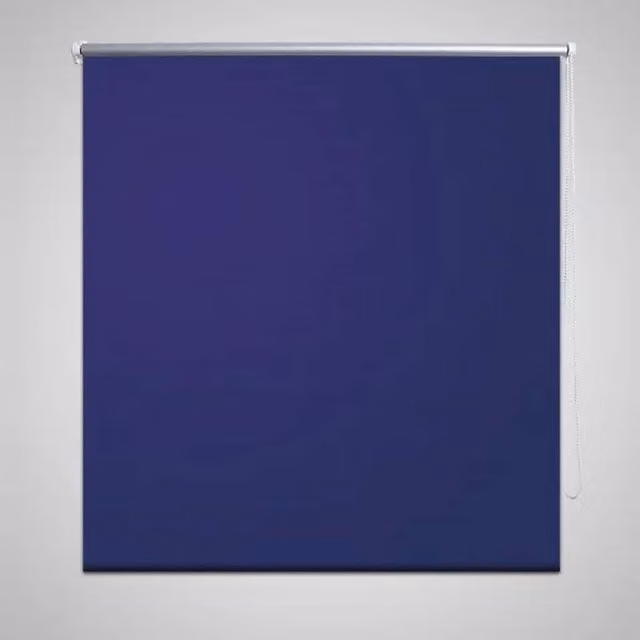 Berkfield Home Thermal Insulating Blackout Roller Blind in Blue and Silver, W: 100 cm, H: 175 cm