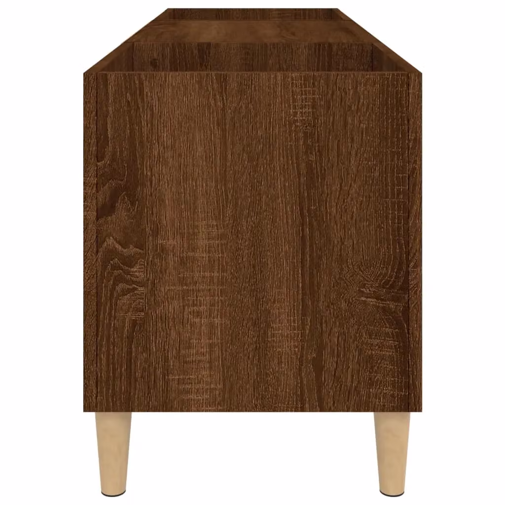 Berkfield Home Record Cabinet in Brown Oak, W/D/H: 121 x 38 x 48 cm – 3