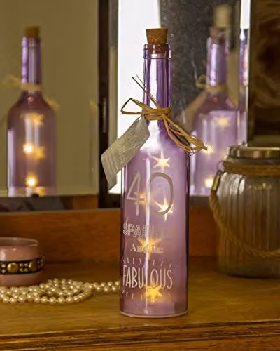 Boxer Gifts SB1240 Light-Up LED Starlight Glass Bottle in Purple, H 29.5 cm x W 6.7 cm – 2
