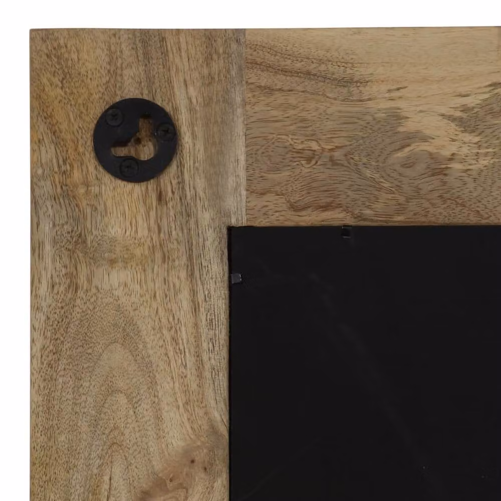Berkfield Home Rectangular Solid Mango Wood Wall Mirror in Brown, W: 80 cm, H: 50 cm – 6