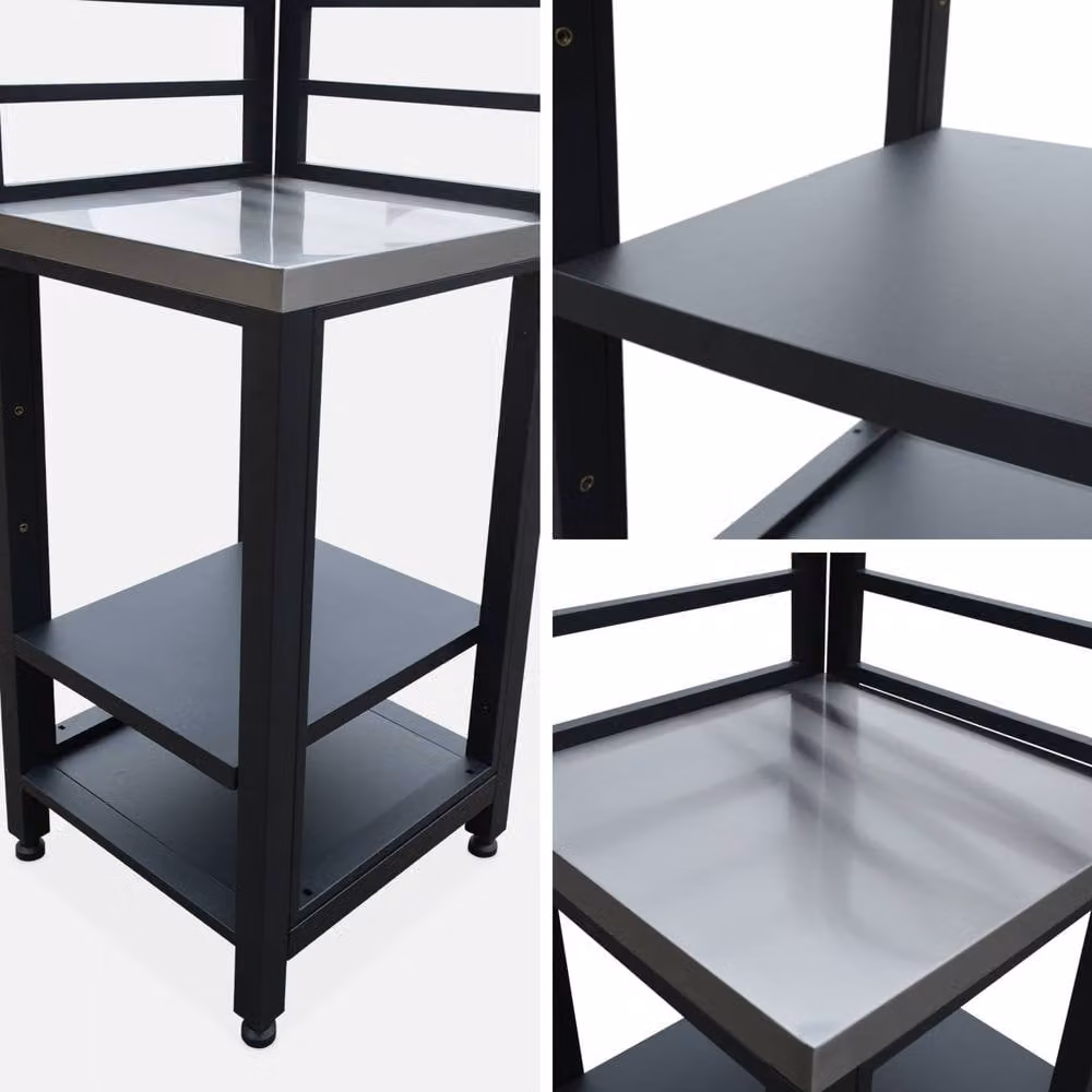 Sweek 2-Shelf Stainless Steel Outdoor Kitchen Storage Module in Black – 3