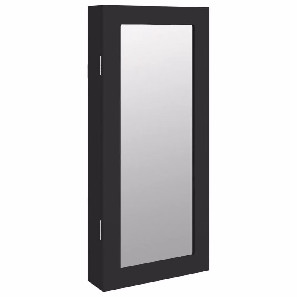 Berkfield Home Wall Mounted Mirror Jewellery Cabinet in Black, W/D/H: 30 x 8.5 x 67 cm – 2