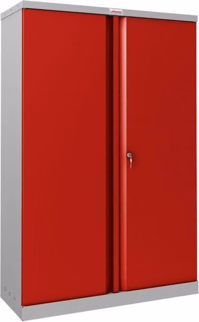 Phoenix Safe Company SCL1491GRK Steel Storage Cupboard in Grey and Red with Key Lock, H 140 cm x W 100 cm x D 30 cm – 1