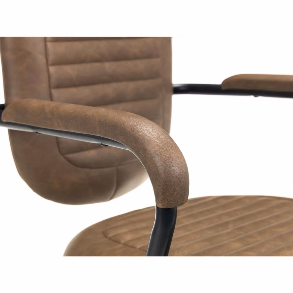 Cheshire Dunross Executive Upholstered Office Chair in Brown and Black Synthetic Leather – 5