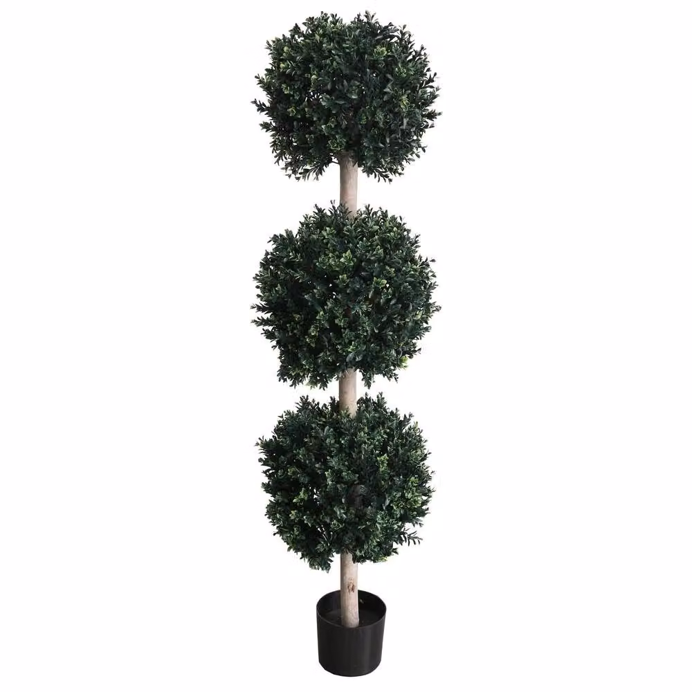 Leaf Premium Green Artificial Triple Ball Topiary Tree with UV Protection, Height: 150 cm – 3