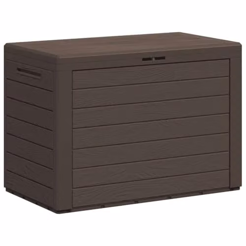 vidaXL Brown Plastic Garden Storage Box W/D/H: 78 x 44 x 55 cm