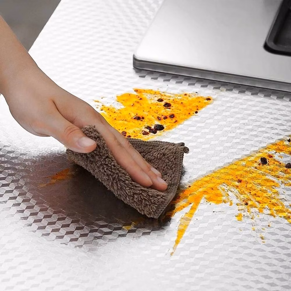 NESTLUNE Silver Waterproof and Oil-proof Self-adhesive Aluminum Foil Kitchen Film, W: 15 cm, H: 500 cm – 3