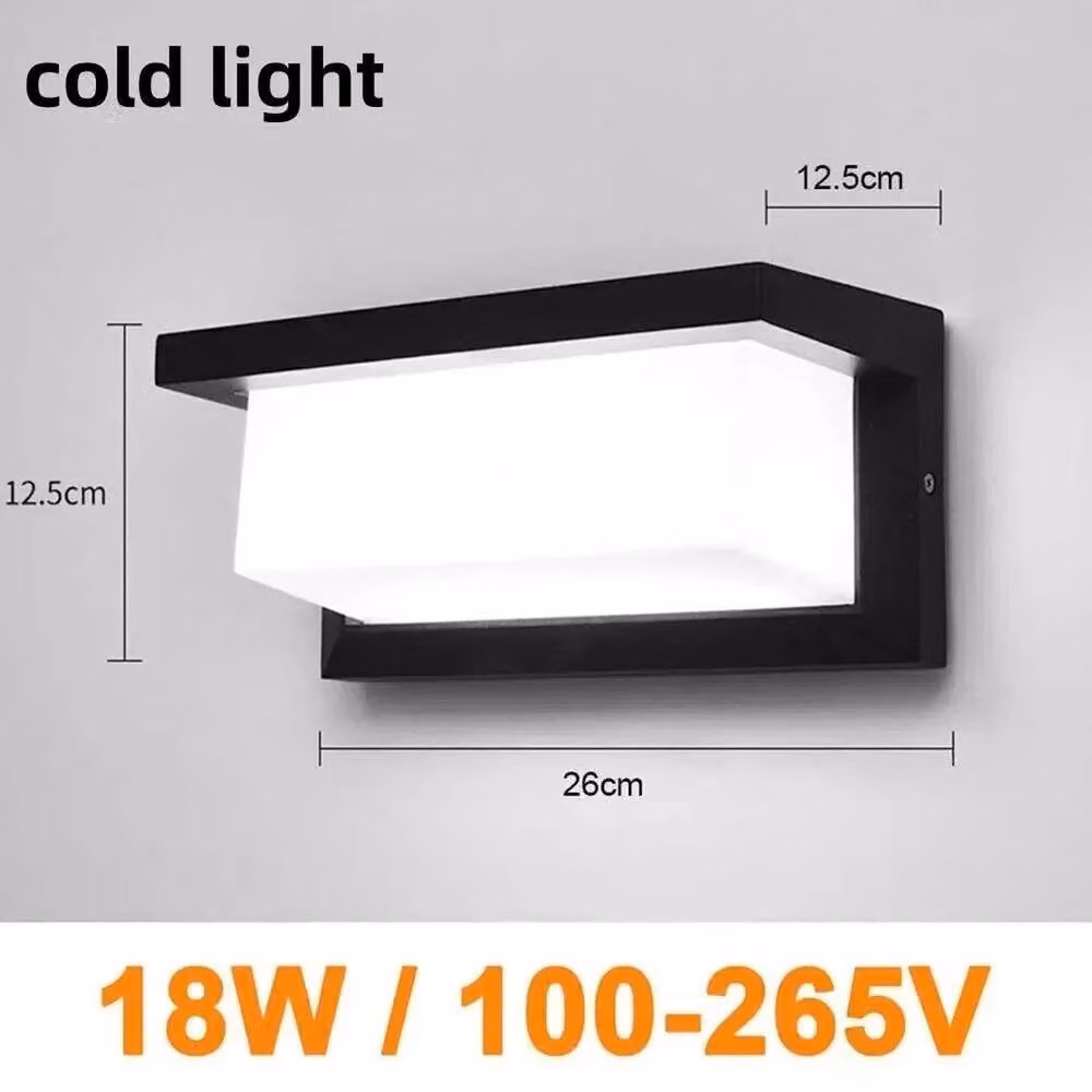 EONLION Black Modern LED PIR Motion Sensor Wall Light with White Light, IP65 Waterproof, W/D/H: 26.0 x 12.5 x 12.5 cm – 2