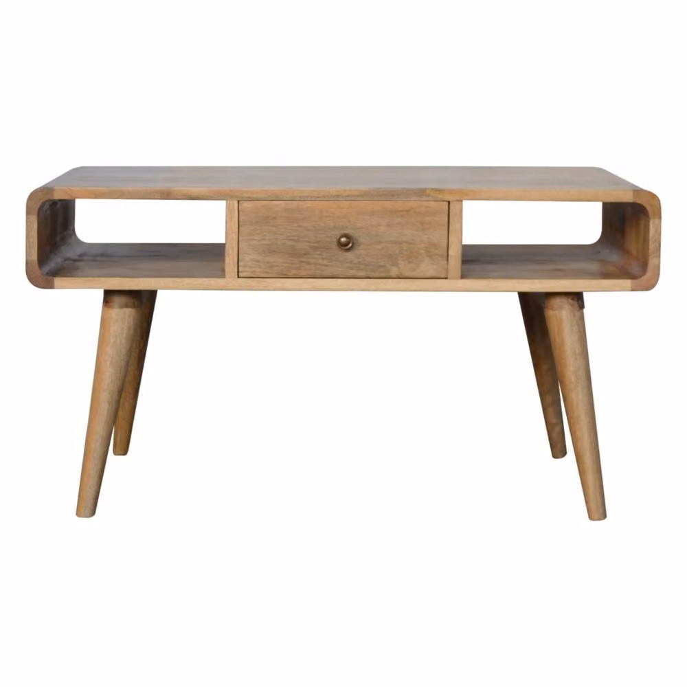 Wyld Haus Urbino Curved Mango and Oak Wood Coffee Table in Brown – 2