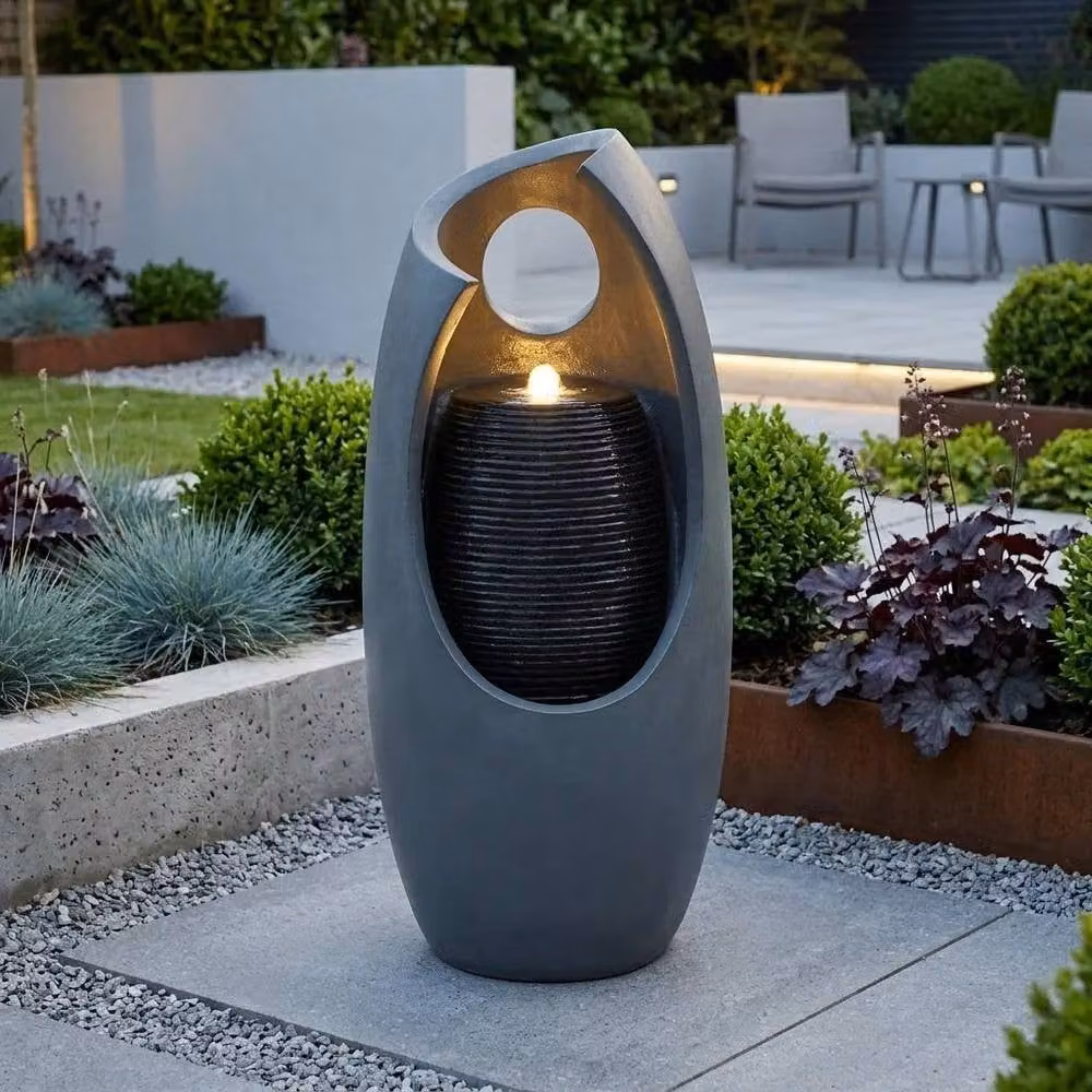 Monstershop Radiant Falls Electric Water Feature Cascade in Grey, W/D/H: 71.5 x 31.0 x 31.0 cm – 5