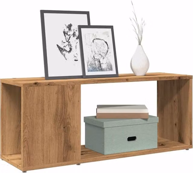 Berkfield Home Artisan Oak TV Cabinet in Brown, W/D/H: 80 x 24 x 32 cm – 1