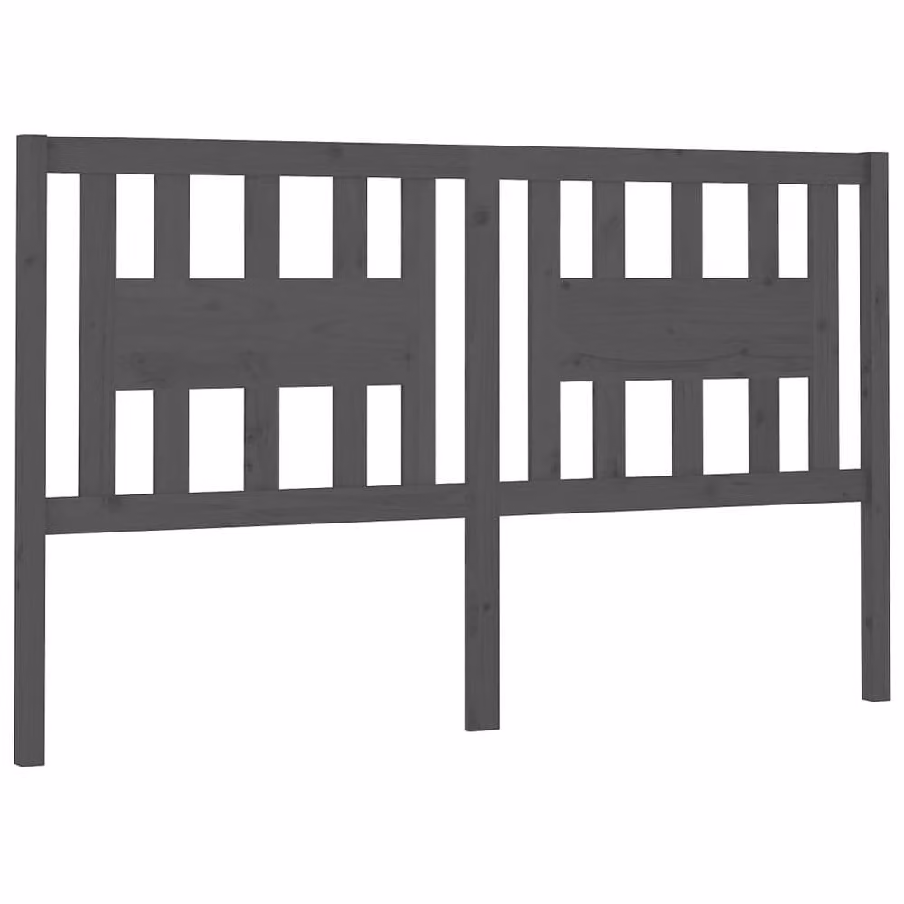 Berkfield Home Grey Solid Wood Pine Headboard, W: 166 cm, D: 4 cm, H: 100 cm – 3
