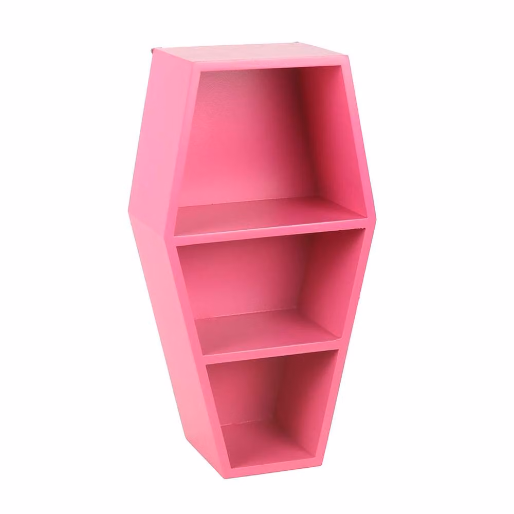 Something Different Dead Hot Days Coffin Wall Shelf in Pink, W/D/H: 40 x 21 x 12 cm – 2