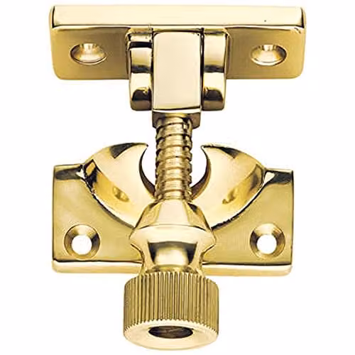 Loops Brighton Pattern Sprung Sash Fastener with 60 x 25mm Fixing Plate in Polished Brass
