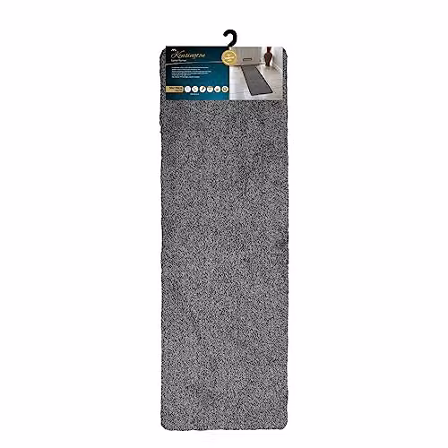 JVL Kensington Machine Washable Cotton Barrier Runner Doormat, Grey, W: 50 cm, L: 150 cm