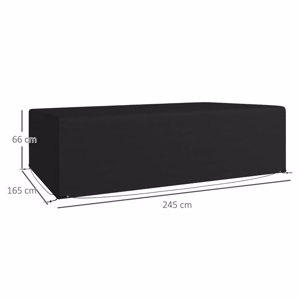 STILVORA Water-Repellent Oxford Fabric Garden Bench Cover in Black – 3