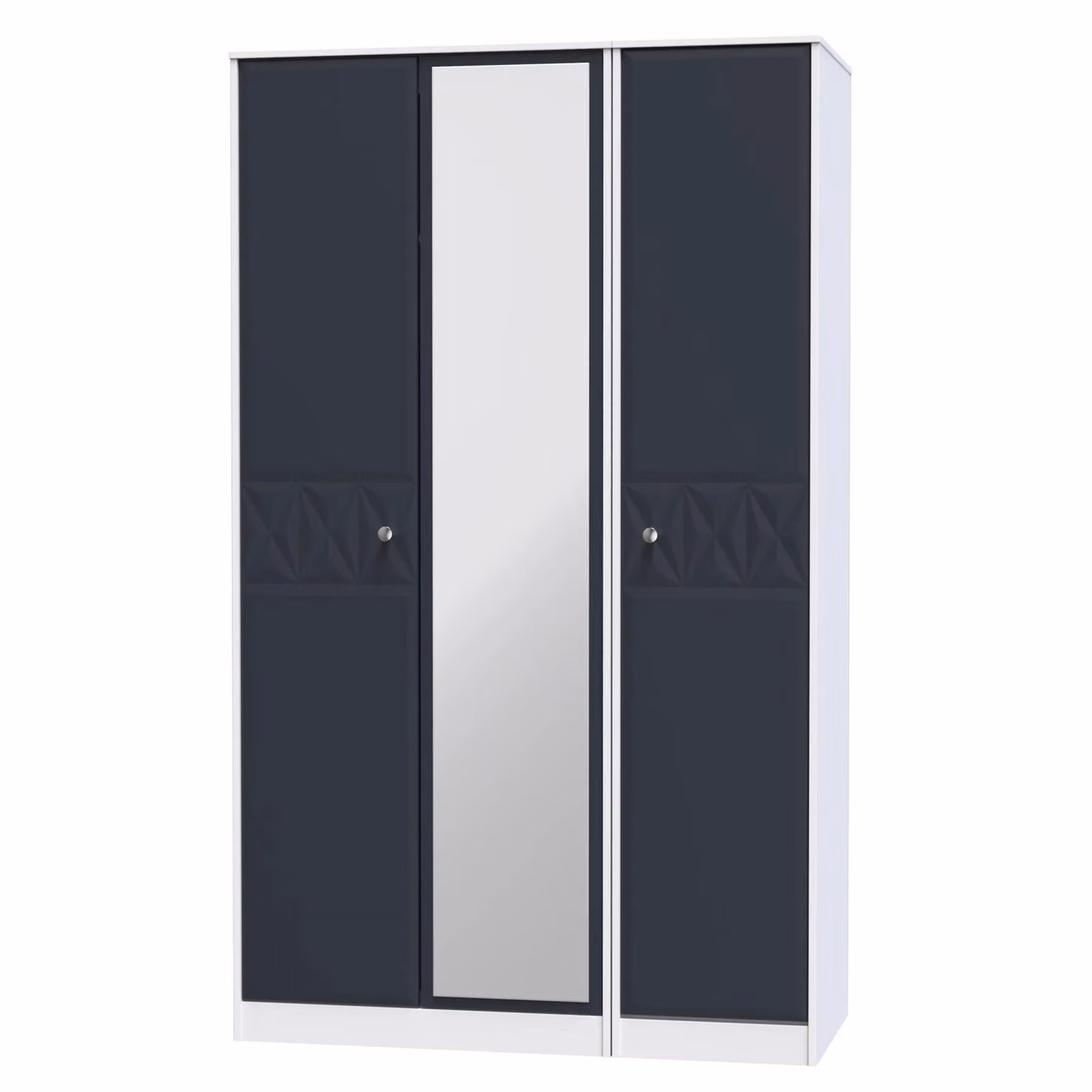 Ready Assembled 2 U Memphis Tall Triple Mirror Wardrobe in Dark Blue – 2